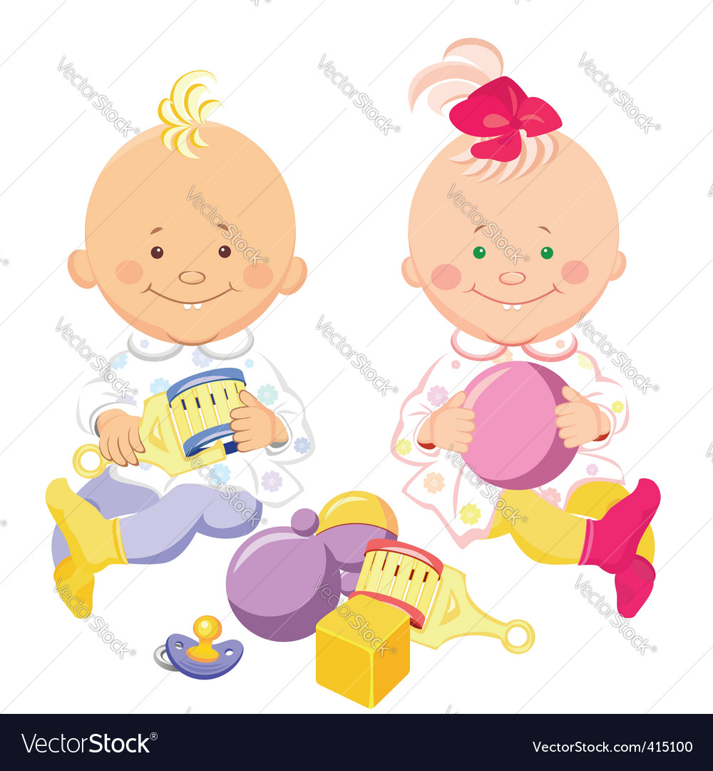Children Playing With Toys Clipart