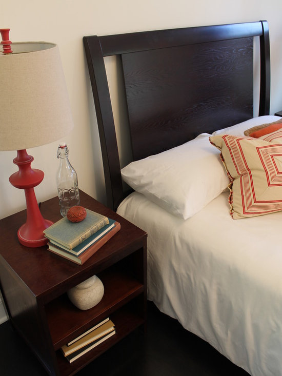 Cream And Red Bedroom