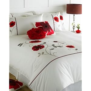 Cream And Red Bedroom