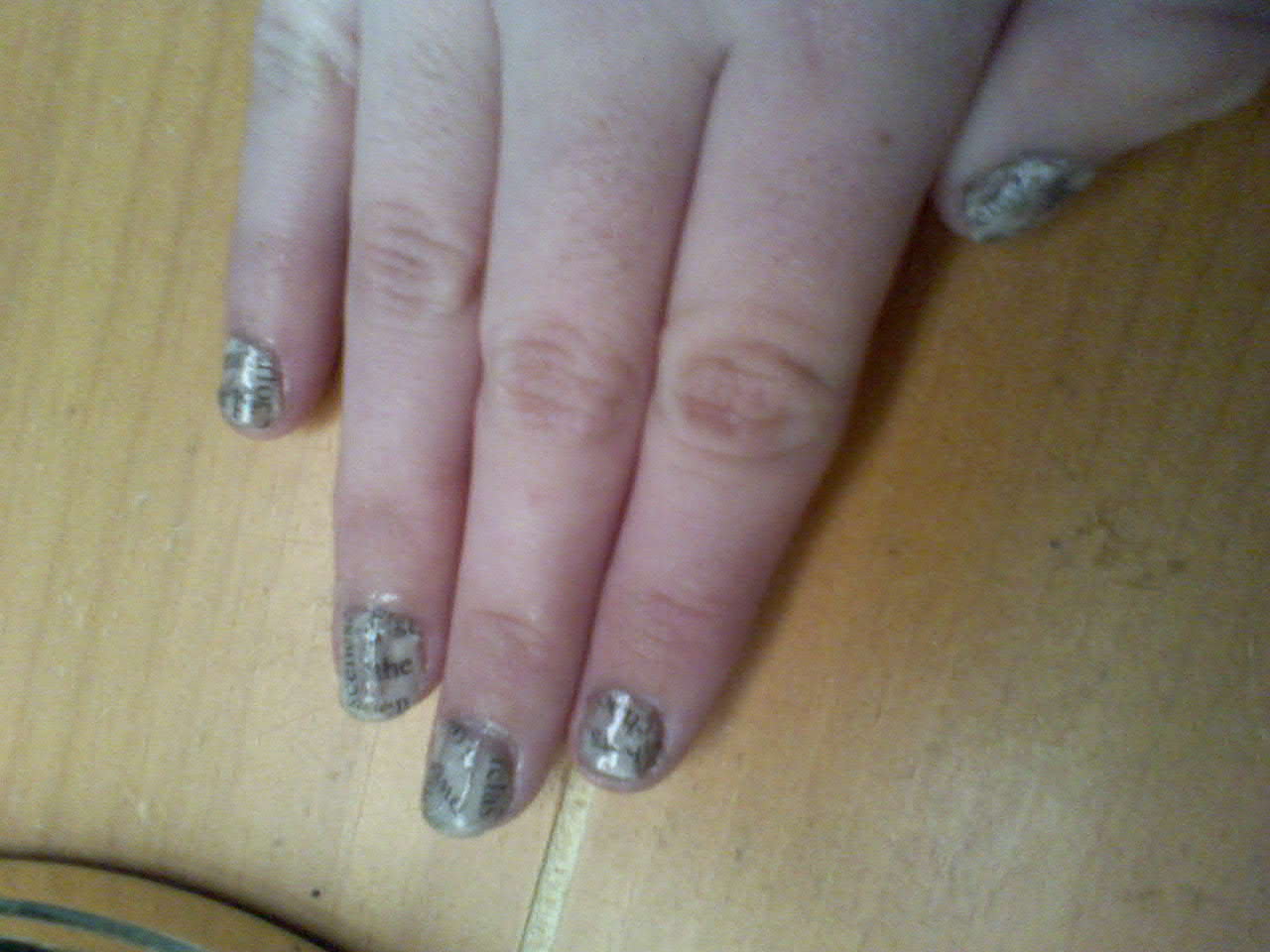 Newspaper Nails With Nail Polish Remover