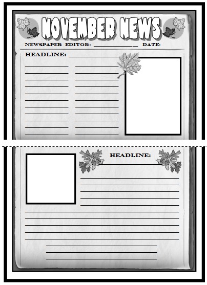 Newspaper Template For Kids Printable